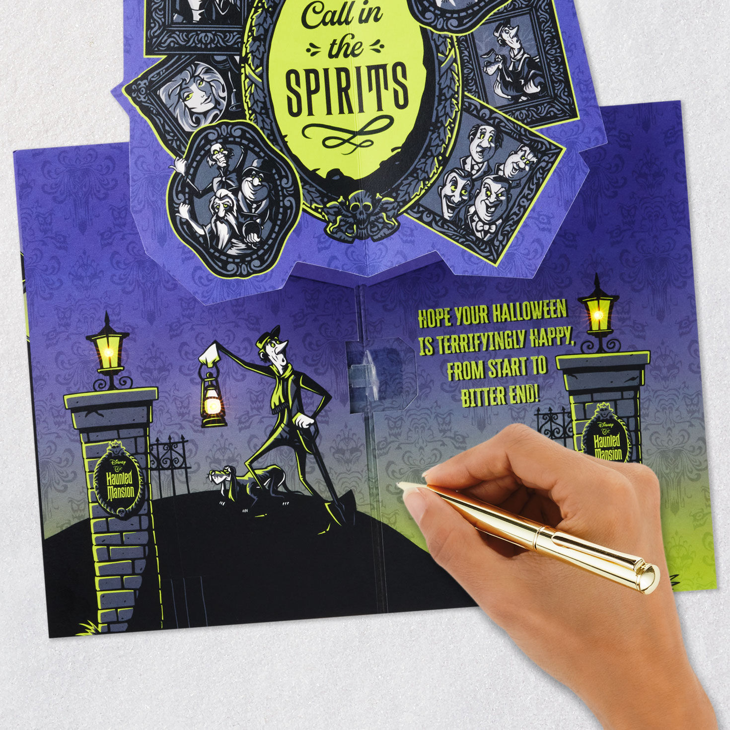 Haunted Mansion Purple and Black Halloween Card signing card image number 7