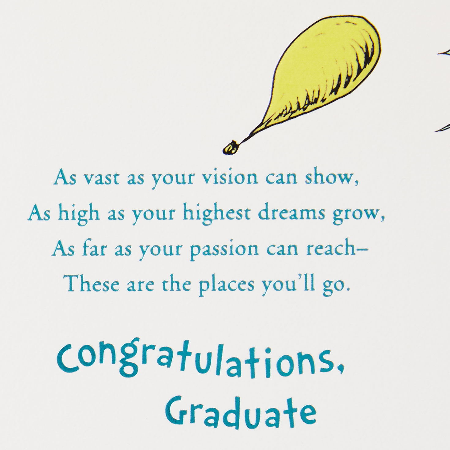 Dr. Seuss Oh The Places You'll Go Graduation Card sentiment image number 2