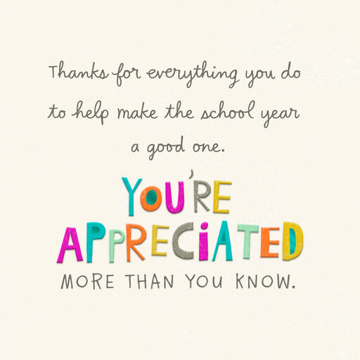 End Of School Teacher Appreciation Hallmark