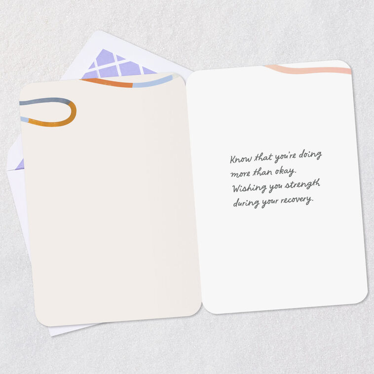 Multicolor Lines Recovery Support Get Well Card Open card with envelope image number 3