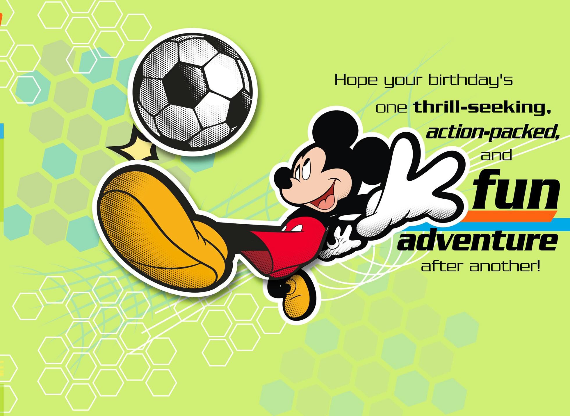 Mickey Mouse Soccer Kids Birthday Card