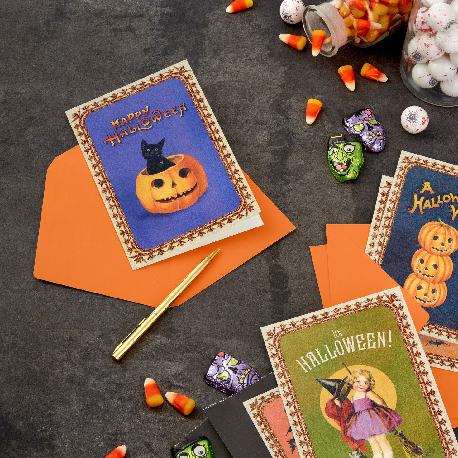 Vintage Halloween Assortment Boxed Halloween Cards, Pack of 16, , large image number 7