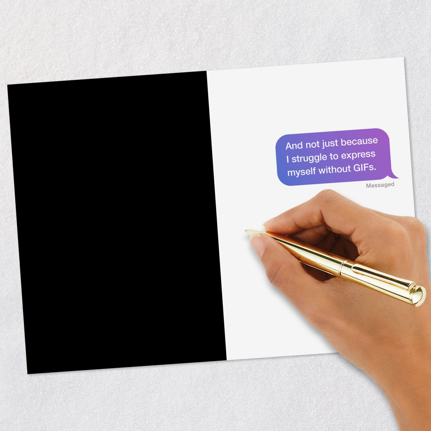Text Bubble Funny Thank You Card signing card image number 6