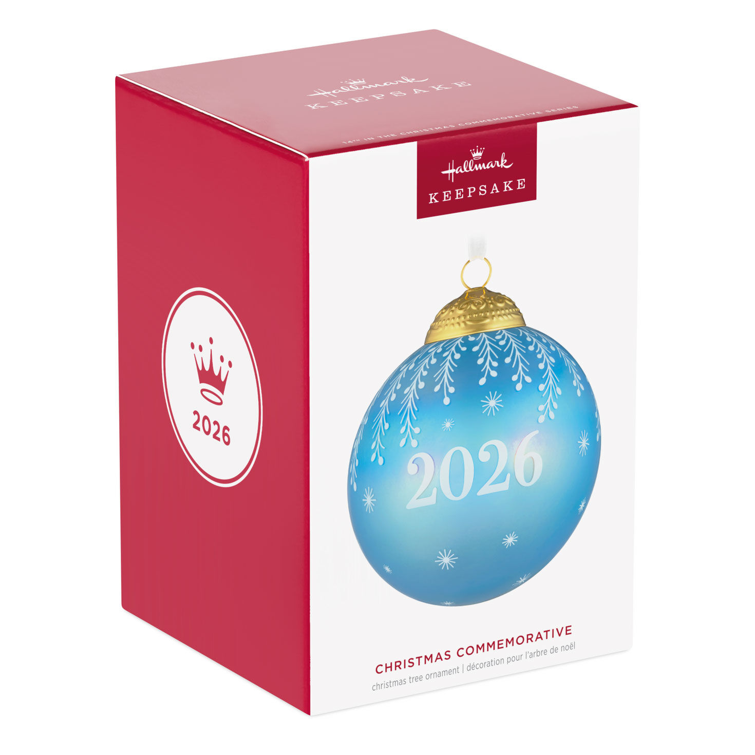2026 Blue Glass Ball Keepsake Ornament package front image number 7
