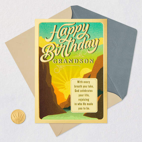 God Celebrates You Religious Birthday Card for Grandson, , large image number 6
