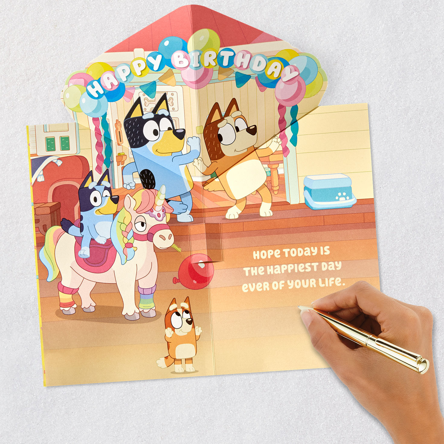 Bluey Hooray Musical Pop-Up Birthday Card for Kids With Light for only USD 9.99 | Hallmark