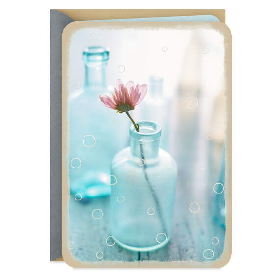 Blue Jar With Flower Blank Card, , large image number 1