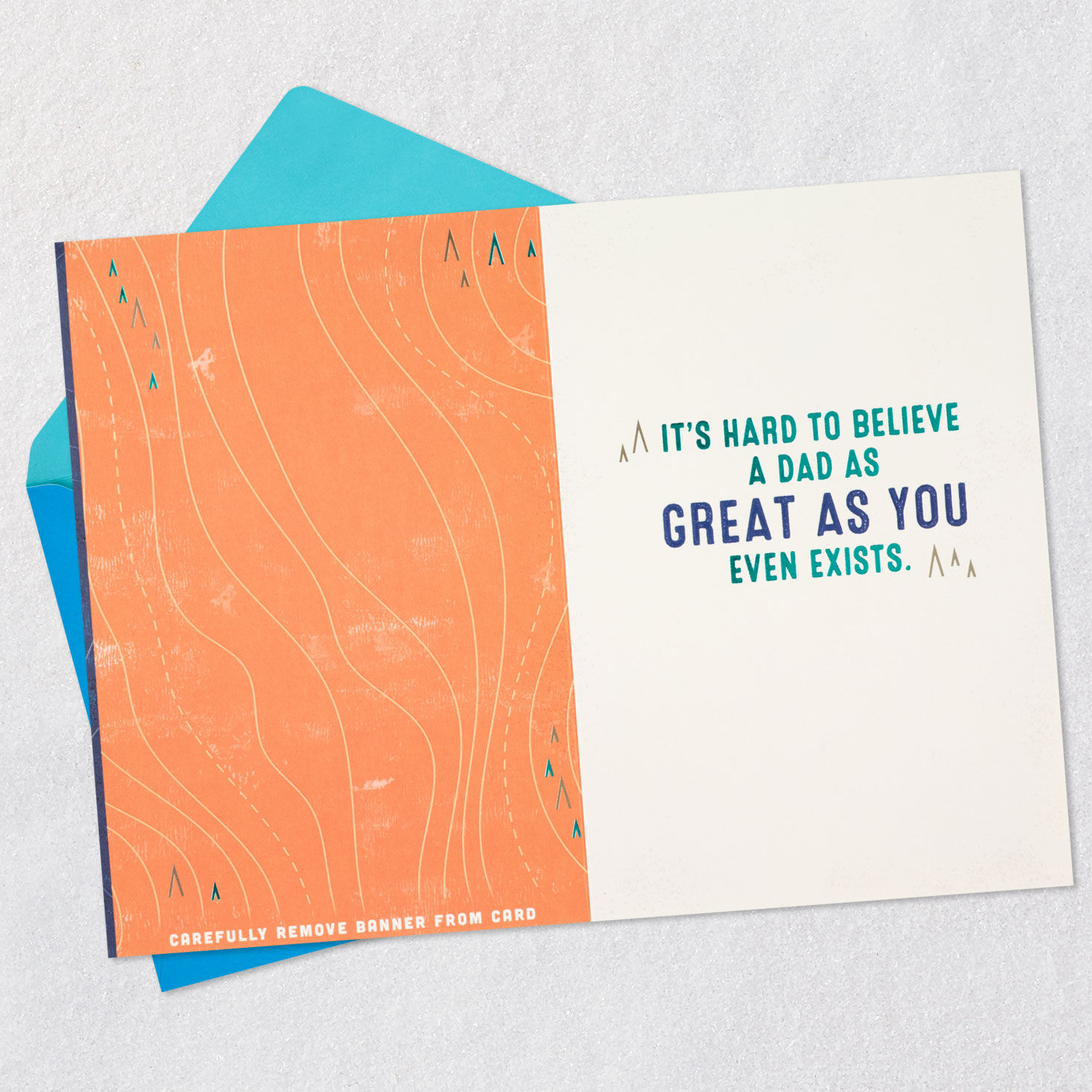 Yeti Sasquatch Father's Day Card with Banner Open card with envelope image number 3