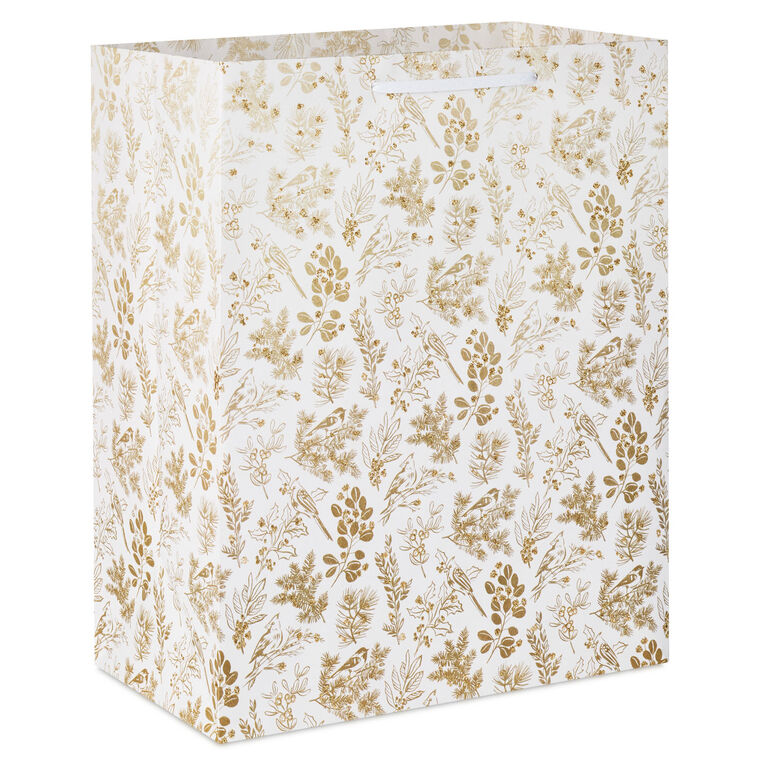 13" Birds and Botanicals Large Holiday Gift Bag