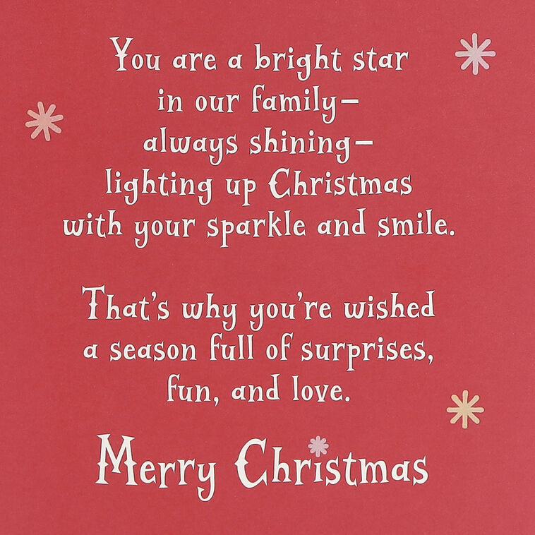 Mod Ornaments Granddaughter Christmas Card sentiment image number 2