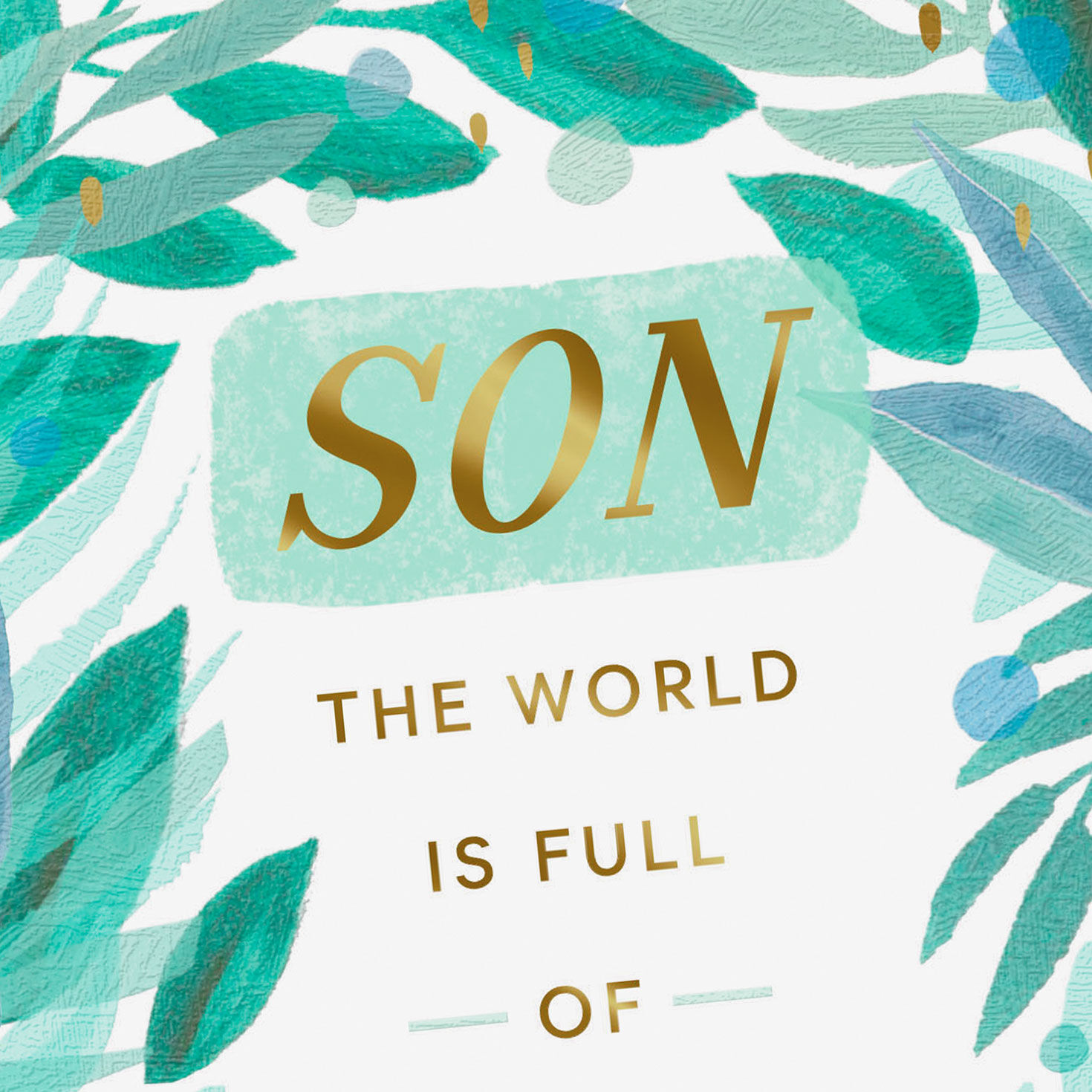 Painted Tropical Green Leaves Easter Card for Son Card Front Detail image number 4