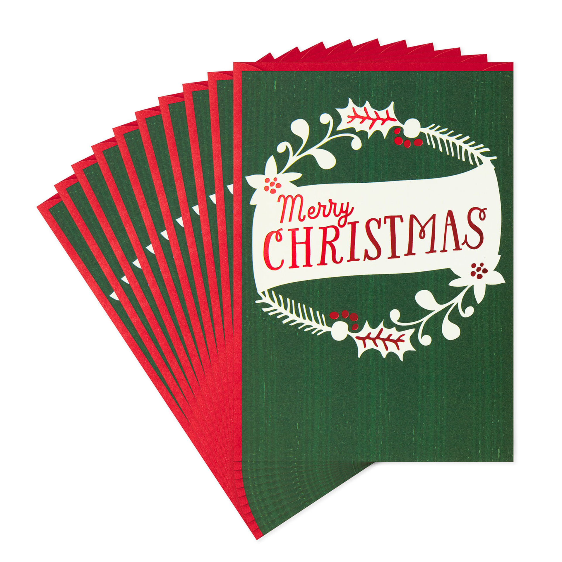 Hallmark Signature Christmas Card Green Wreath