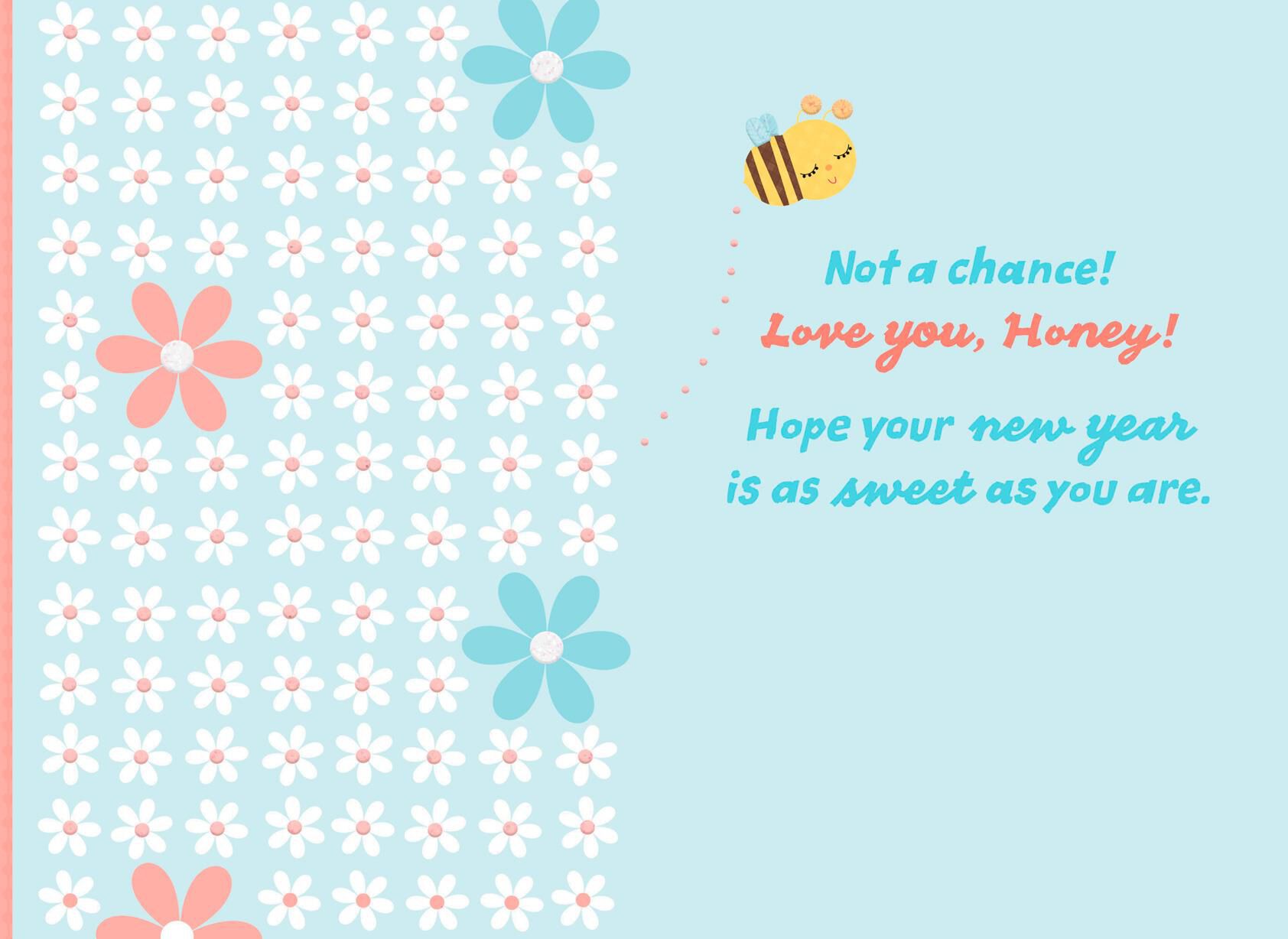 Honey Bee Rosh Hashanah Card for Granddaughter