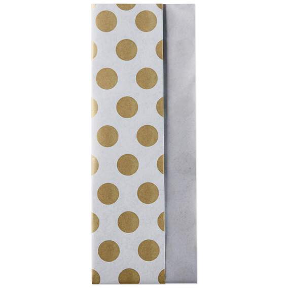 Gold Dots on White/Silver Reversible Tissue Paper, 4 Sheets, , large image number 1