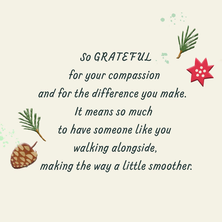 Pine Cones and Stars on Hunter Green Therapist Christmas Card Sentiment image number 2