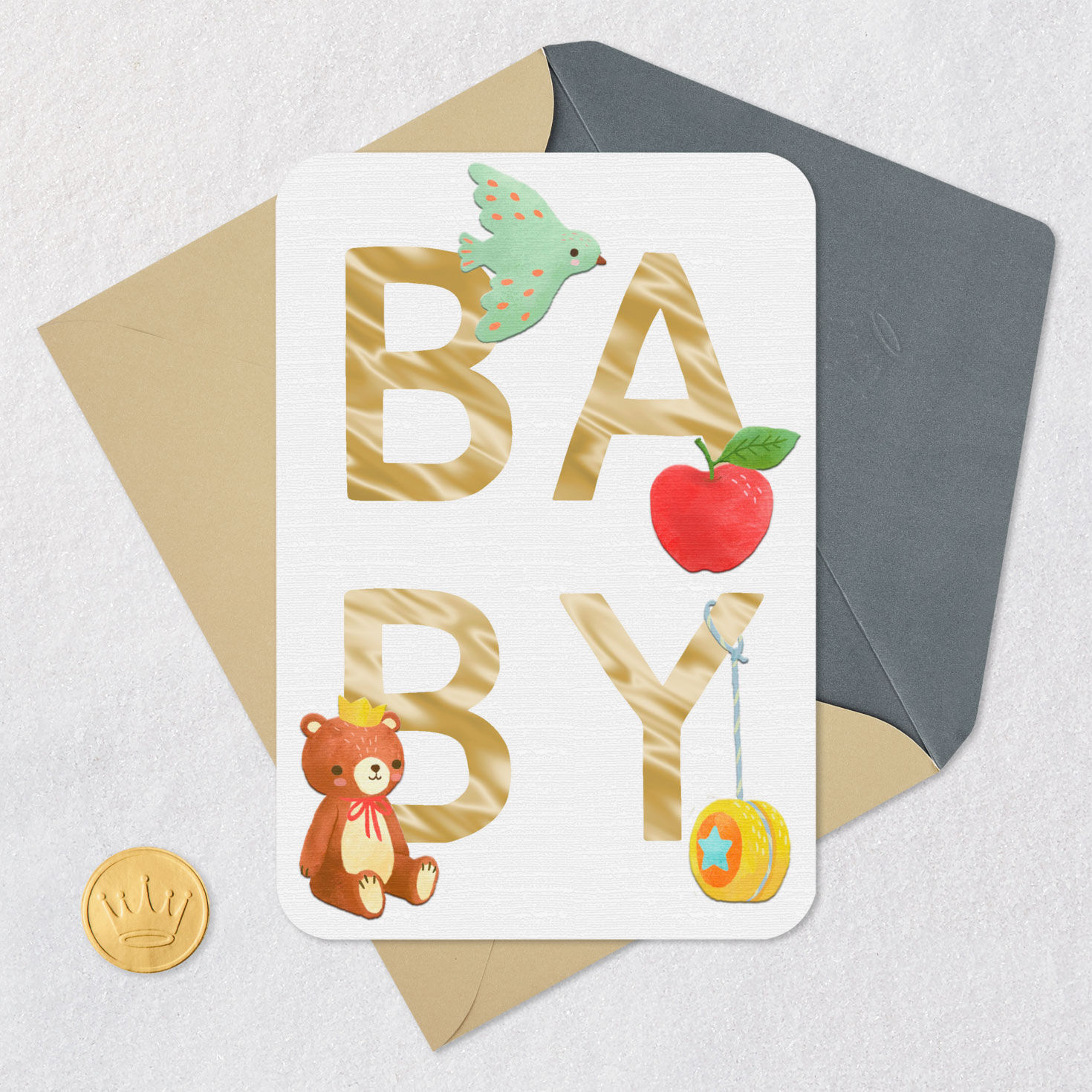 Alphabet Icons Blank New Baby Card, , large image number 4