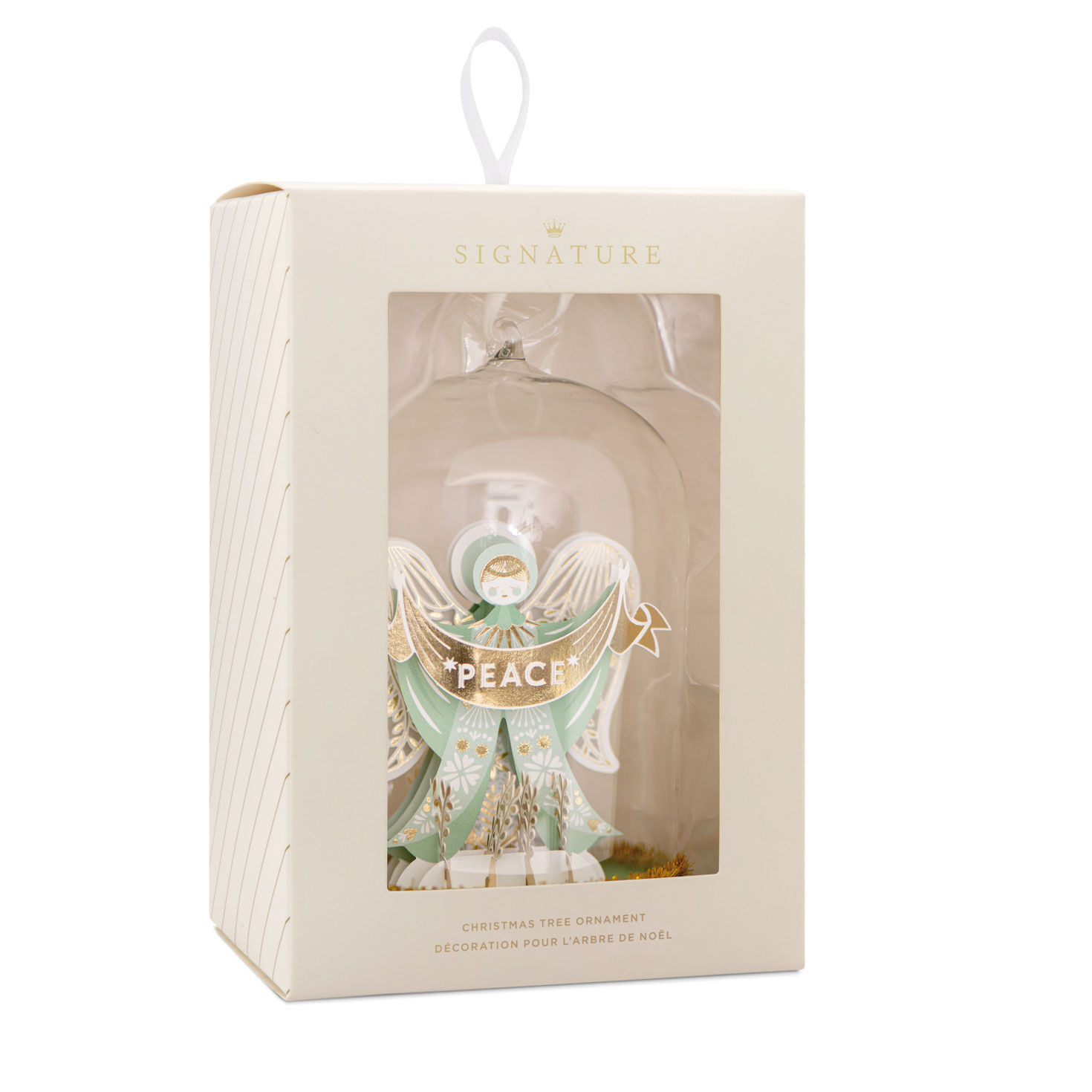 Peace Angel Cloche Christmas Ornament package front image number 7