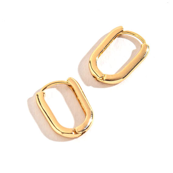 Howard's Jewelry Small Link Gold Huggie Hoop Earrings, , large image number 1