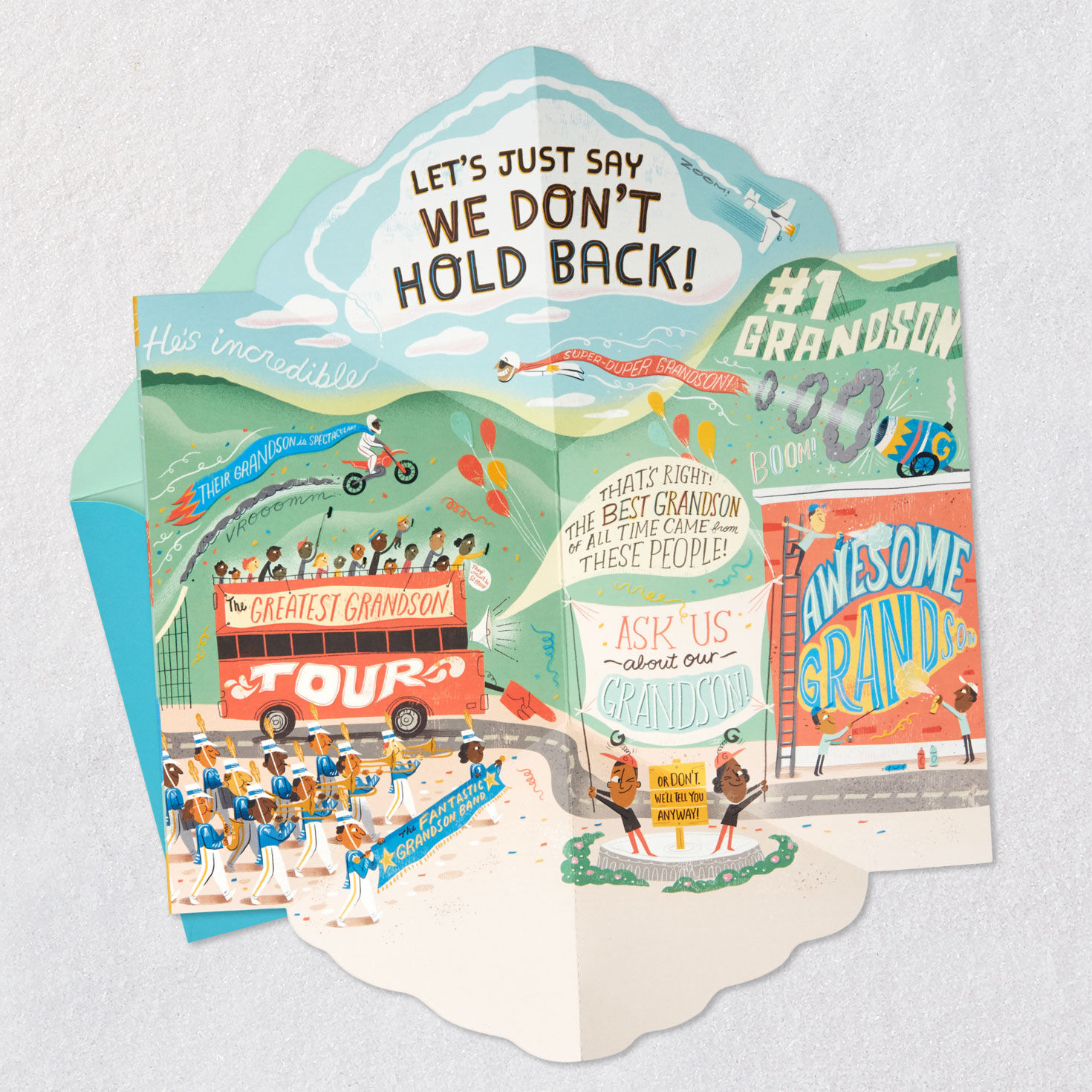 Bragging About Our Grandson Pop-Up Birthday Card from Grandparents for only USD 5.59 | Hallmark