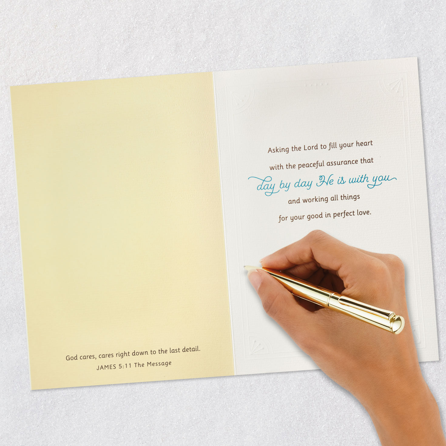 Sunrise and Rays Christian Encouragement Card signing card image number 7