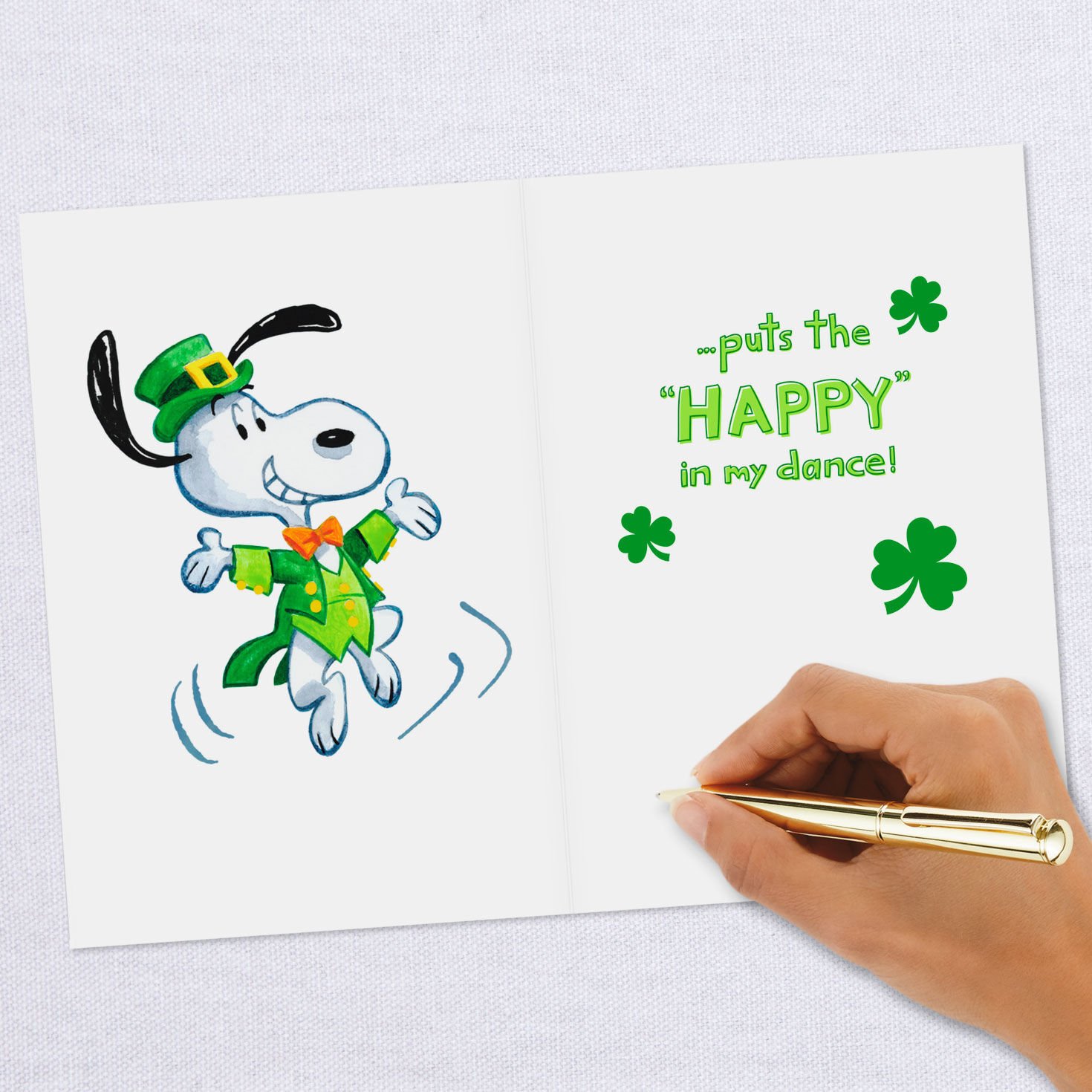 Peanuts&reg; Snoopy Happy Dance Musical St. Patrick's Day Card, , large image number 6