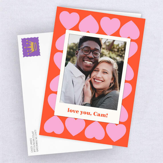 Personalized Multiple Hearts Love Photo Card, , large image number 4