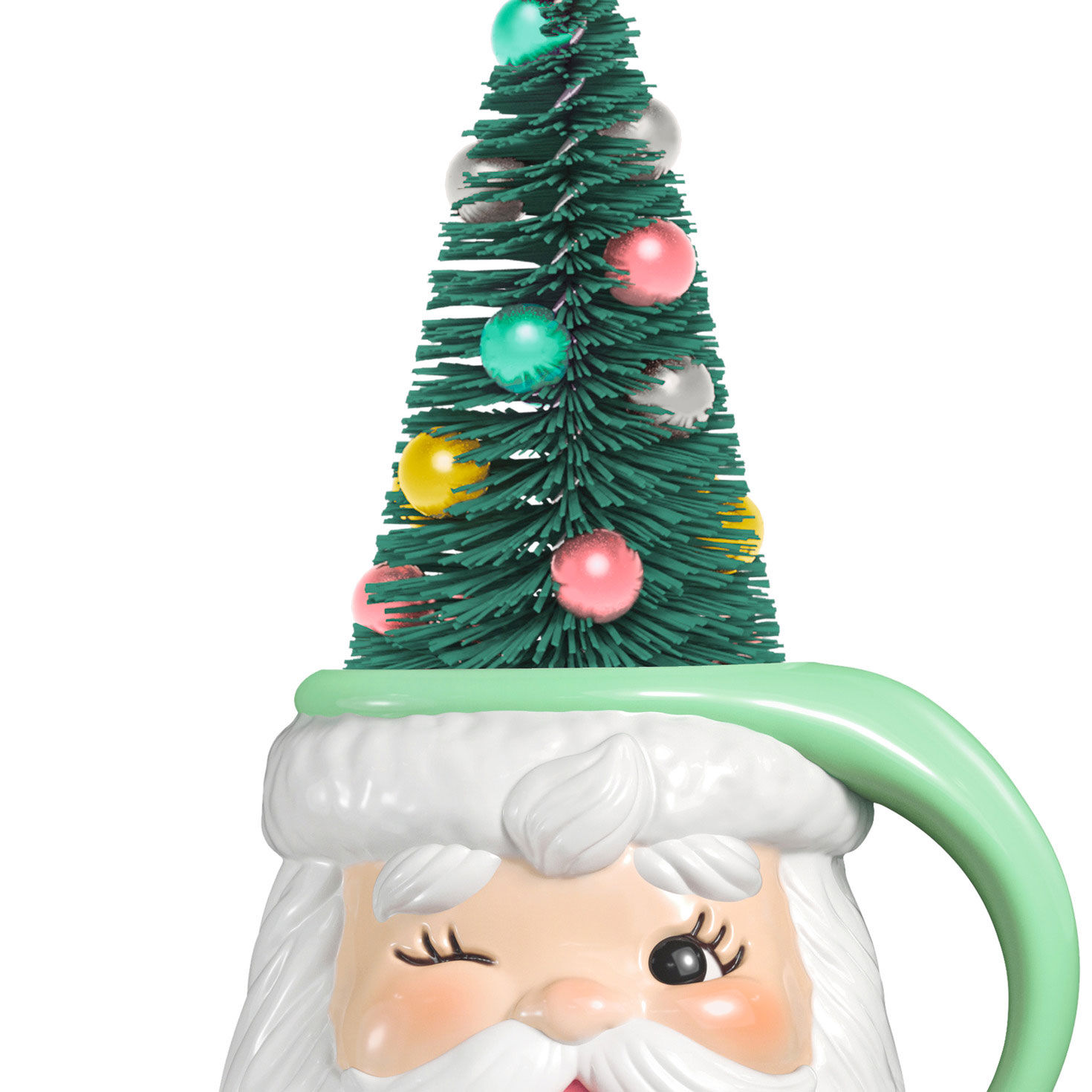 Santa Mug With Tree Keepsake Ornament closeup view image number 5