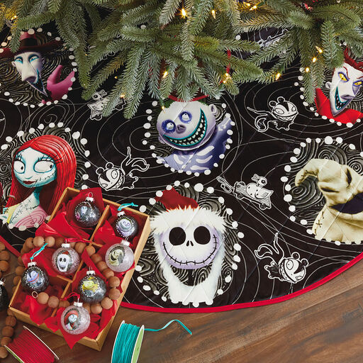 Disney Tim Burton's The Nightmare Before Christmas Halloween Town Christmas Tree Skirt, 48", 