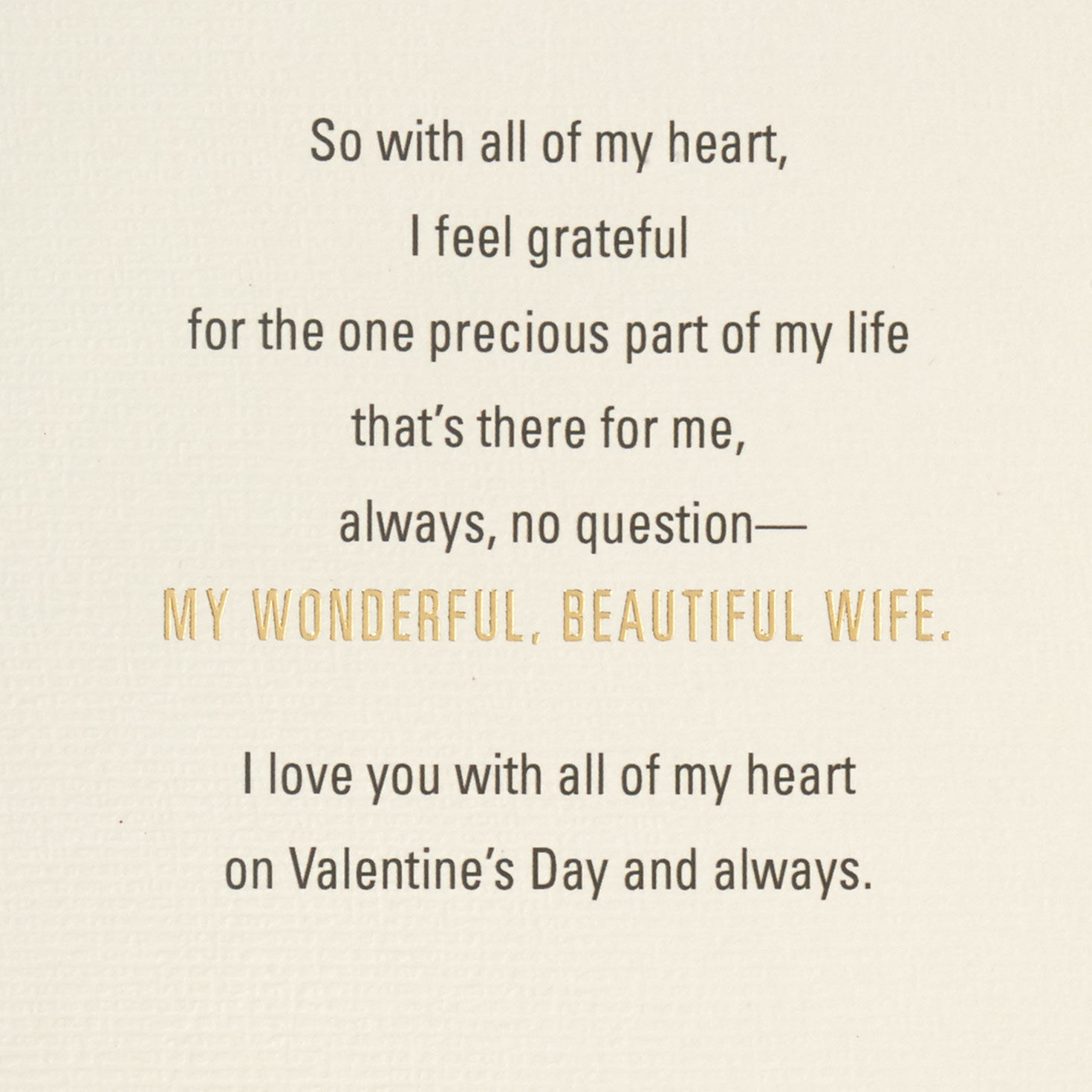 Heart and Flowers Wife Valentine's Day Card Sentiment image number 3