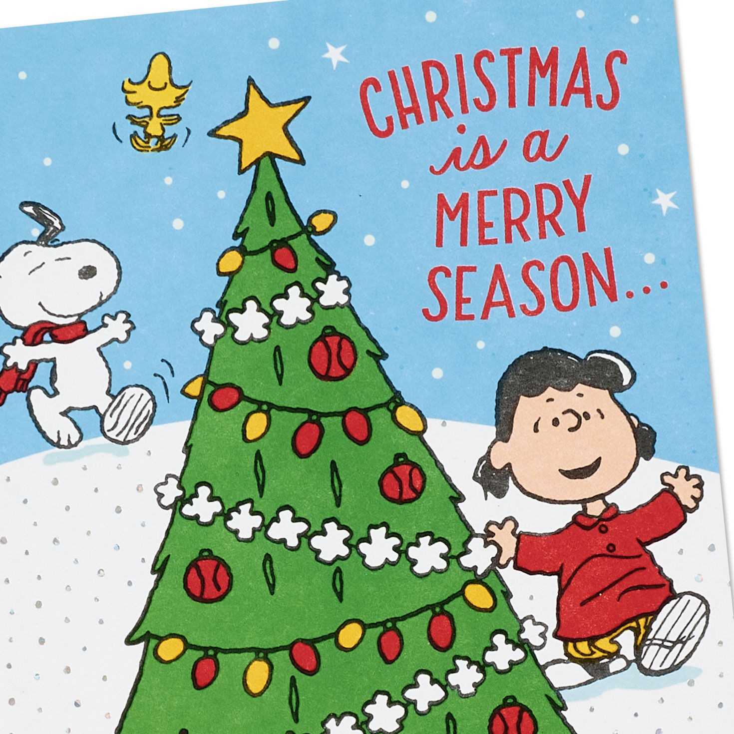Charlie Brown, Lucy and Snoopy with Tree Gift Card Holder Card Cover Detail image number 5