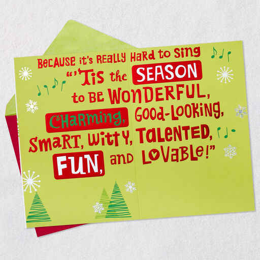 Tis the Season Funny Christmas Card for Grandson, 