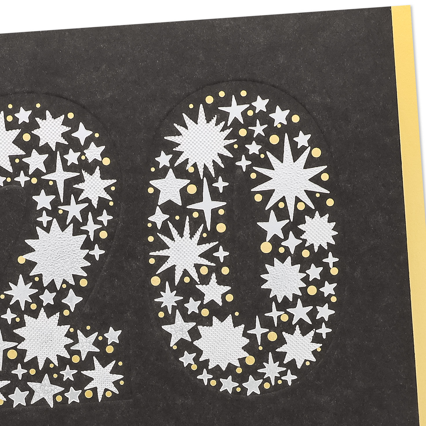 Silver and Gold Stars 2027 New Year's Card Card Front Detail image number 4