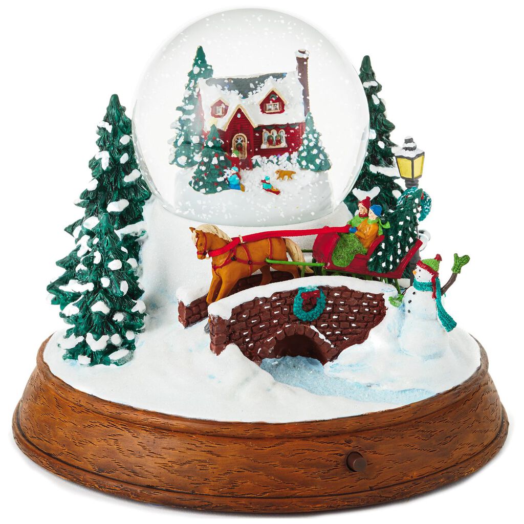 large sleigh ride musical snow globe with light snow globes water globes hallmark - Large Christmas Snow Globes large sleigh ride musical snow globe with light snow globes water globes hallmark - Large Christmas Snow Globes