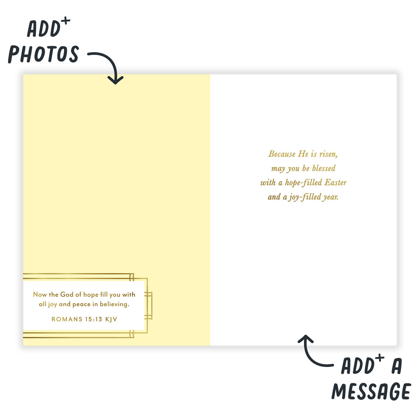 White Lily Drawing Personalized Easter Card  image number 3