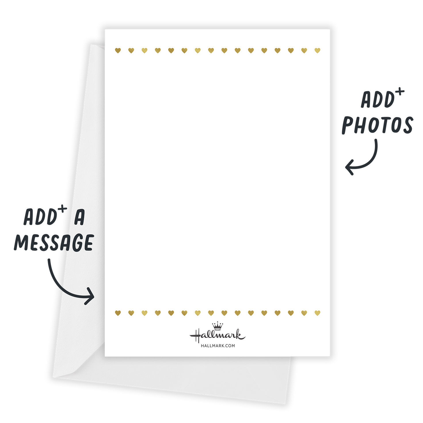 Gold Baby Booties Personalized Baby Shower Invite Card back with Envelope indicating personalization image number 3