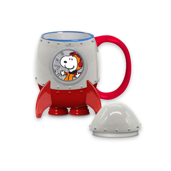 ICUP Peanuts Snoopy in Rocket Ship Mug With Lid, 16 oz.