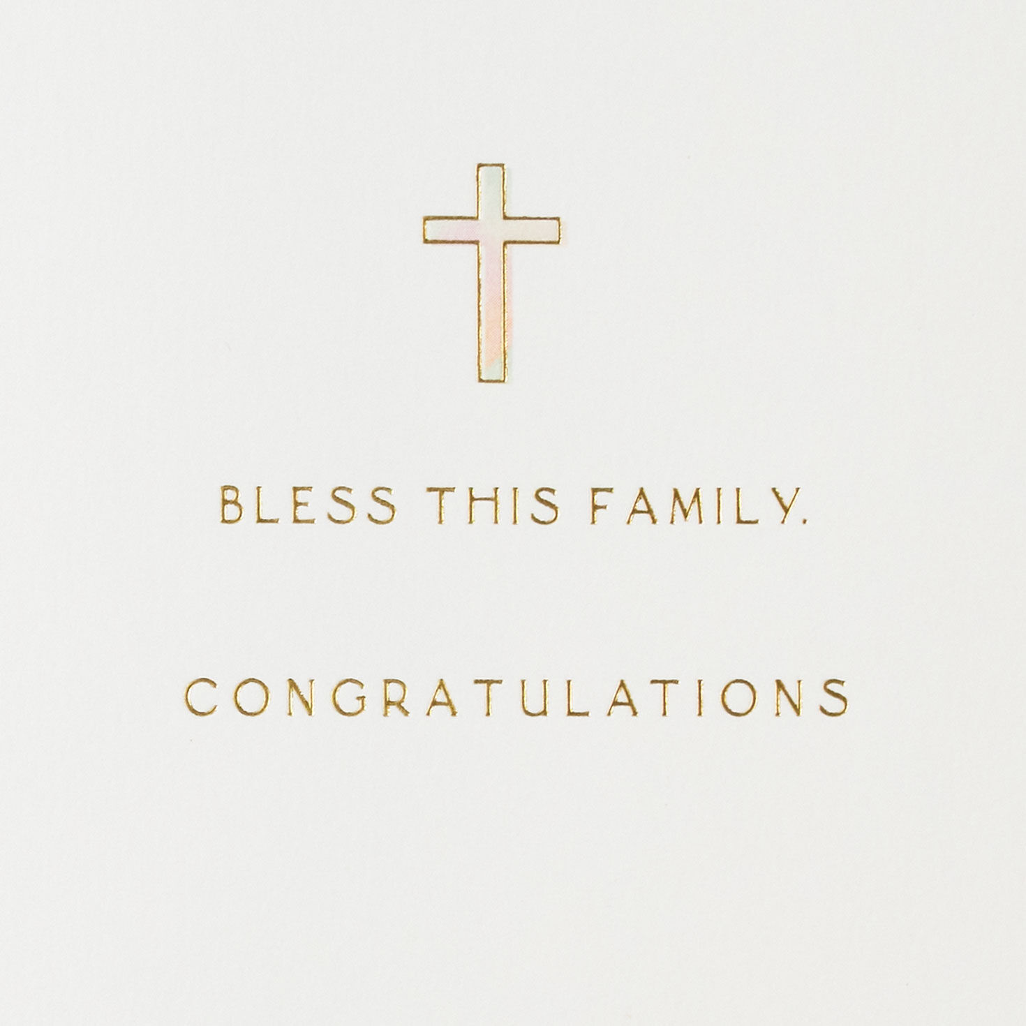 Peach and Gold Cross Baby Baptism Congrats Card Sentiment image number 2
