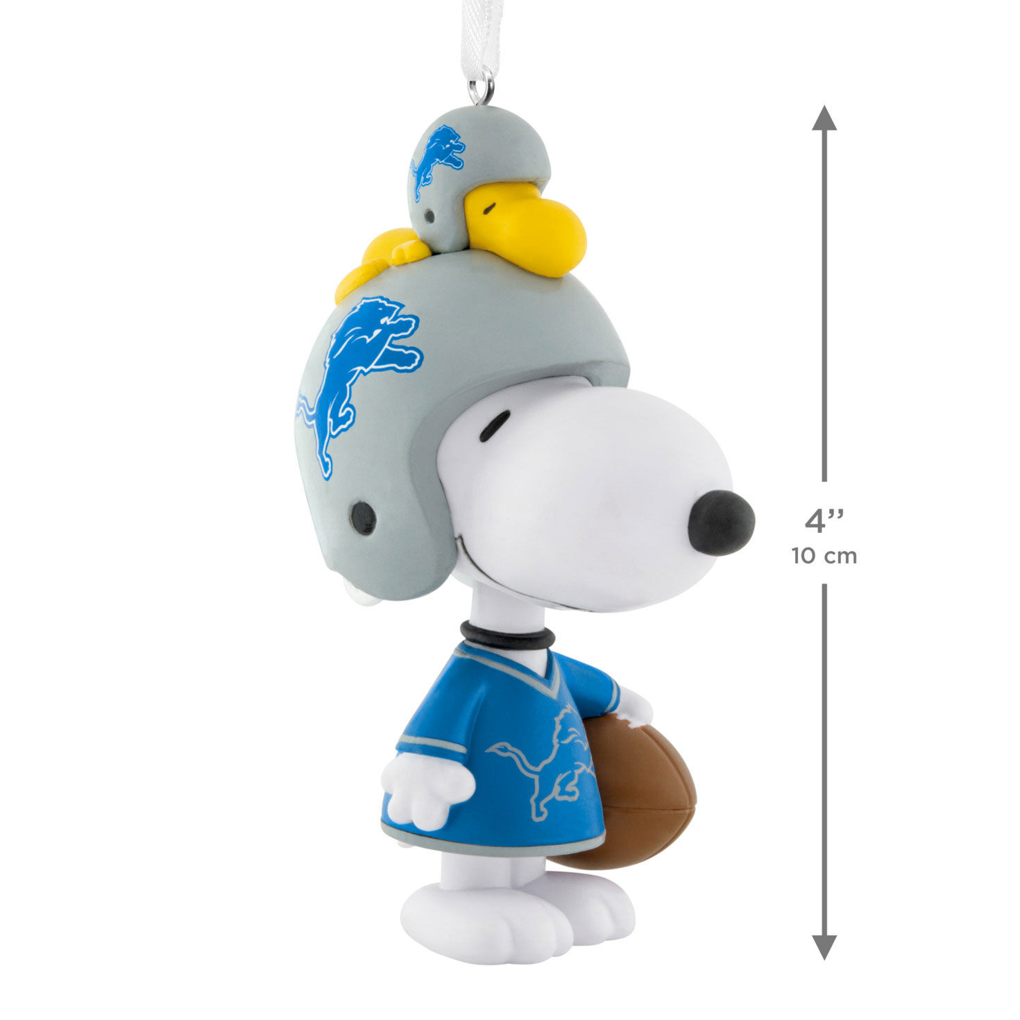 Snoopy Detroit Lions Christmas Ornament measurement image number 3