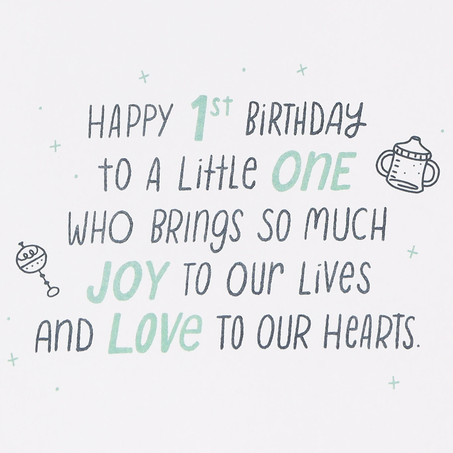 Mint Green French Bulldog 1st Birthday Card Sentiment image number 2