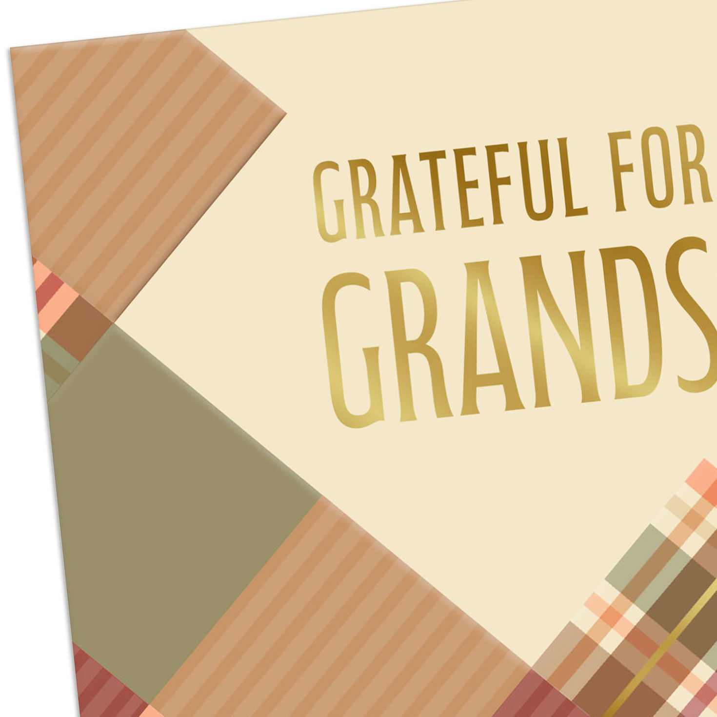 Diagonal Squares Thanksgiving Card for Grandson Card Front Detail image number 5