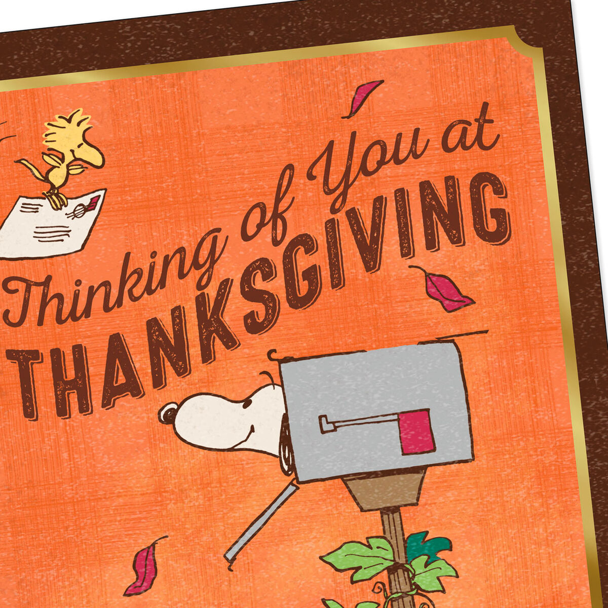 Peanuts® Snoopy and Woodstock Sending Love Thanksgiving Card - Greeting