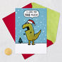 T-Rex Santa Funny Christmas Card Card Front with Envelope and Gold Seal image number 6