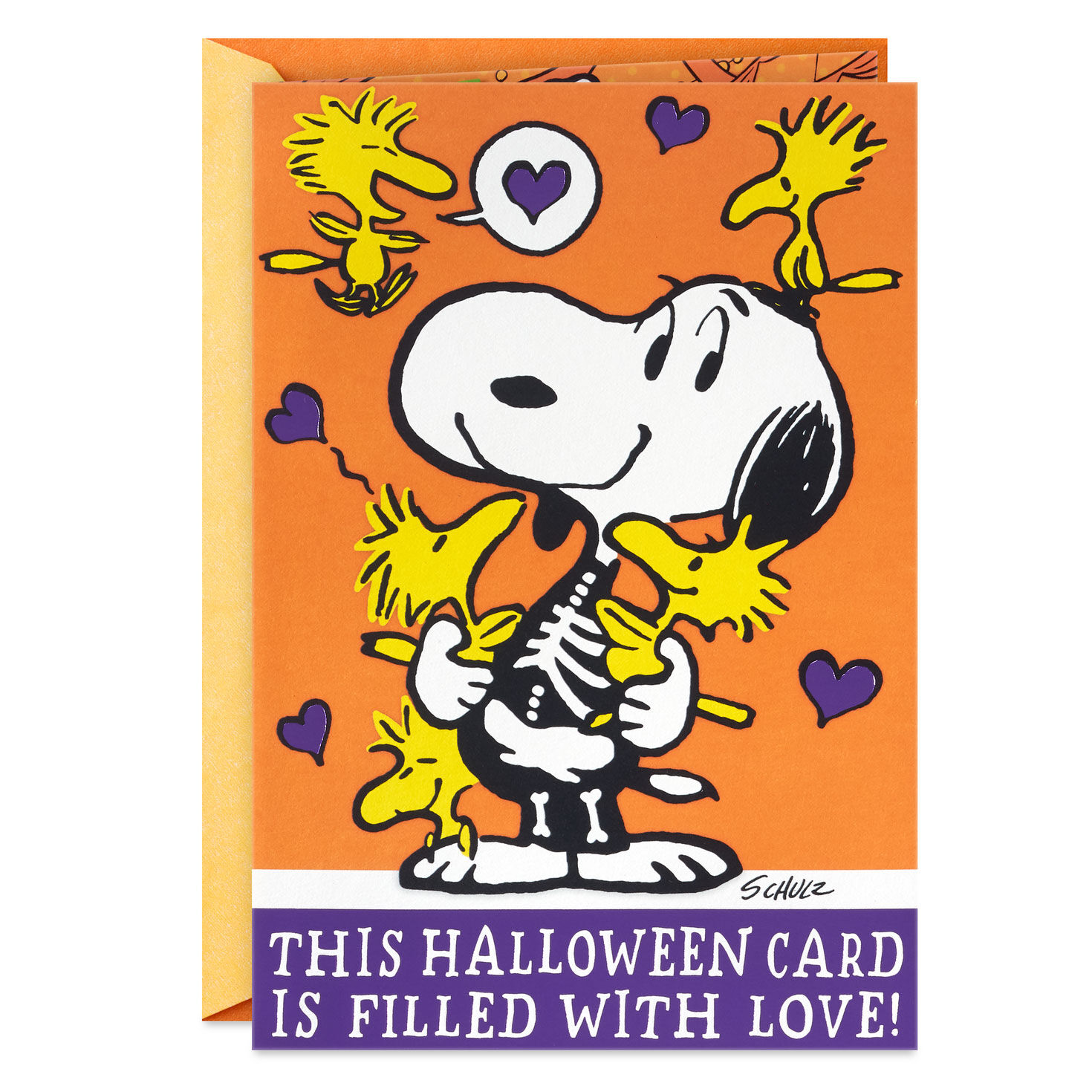 Peanuts® Snoopy and Woodstock Love and Jokes Funny Pop-Up Halloween Card