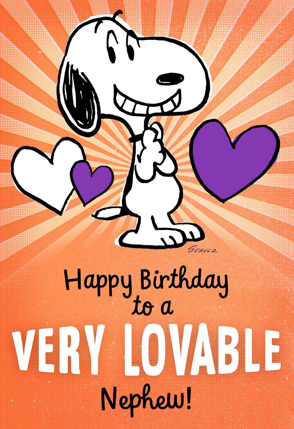 Peanuts® Snoopy Lovable Birthday Card for Nephew