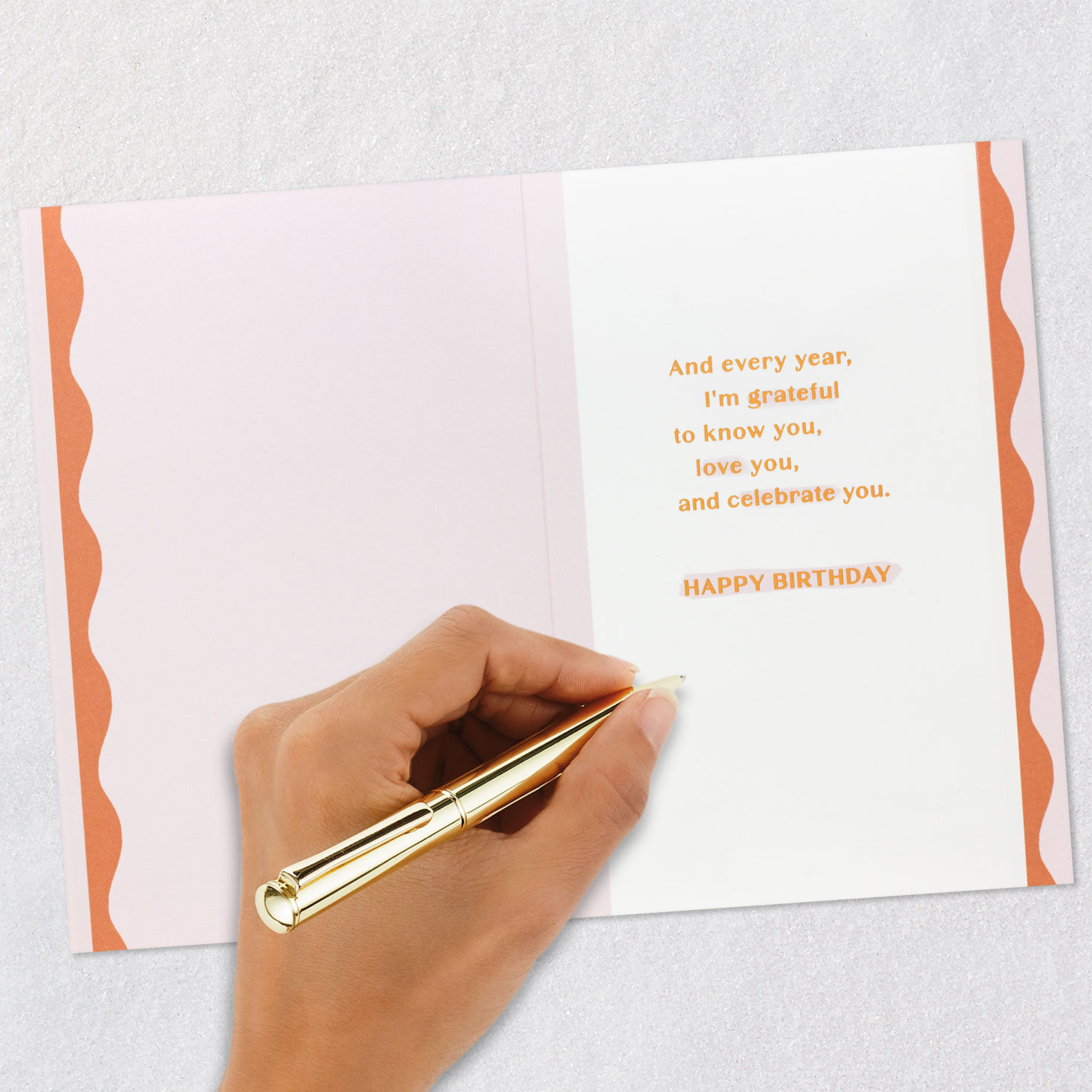Pink and Orange Roses Like a Sister Birthday Card for Her Signing card image number 6