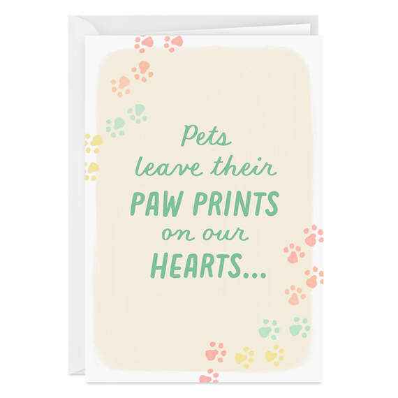 Beloved Paw Prints Folded Pet Sympathy Photo Card