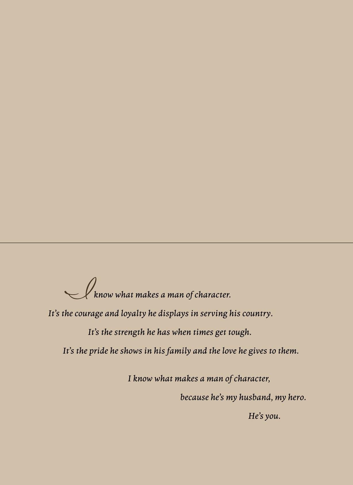 For My Husband Veterans Day Card