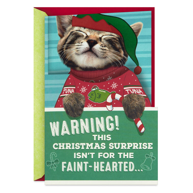 Ticklish Kitten Funny Christmas Card With Sound and Motion