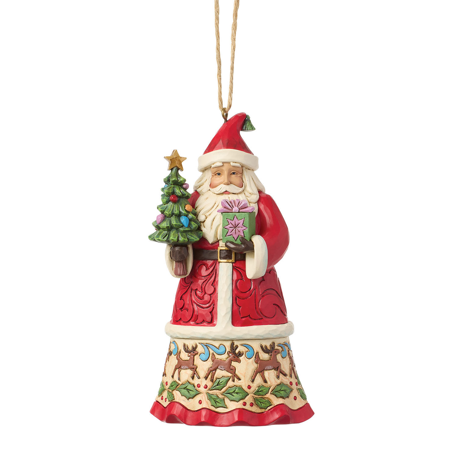 Jim Shore Heartwood Creek Santa With Gifts Ornament, 4.75"