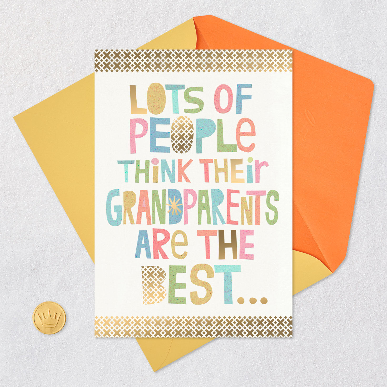 You're the Best Grandparents Day Card Card Front with Envelope and Gold Seal image number 5